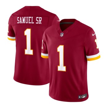 Men's Washington Commanders #1 Deebo Samuel Sr Burgundy Vapor F.U.S.E. Sewn Down Limited Jersey