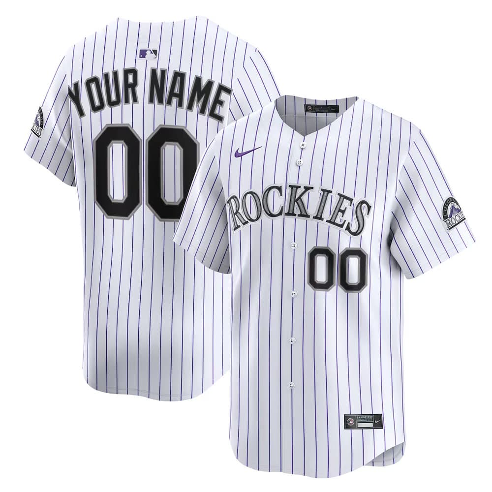 Youth Colorado Rockies Nike White Home Limited Custom Jersey
