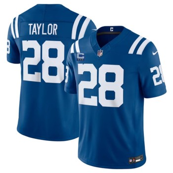 Men's Indianapolis Colts #28 Jonathan Taylor Blue 2026 With 4-Star C Patch Vapor F.U.S.E. Limited Jersey Men's Indianapolis Colts #28 Jonathan Taylor Blue 2026 With 4-Star C Patch Vapor F.U.S.E. Limited Jersey