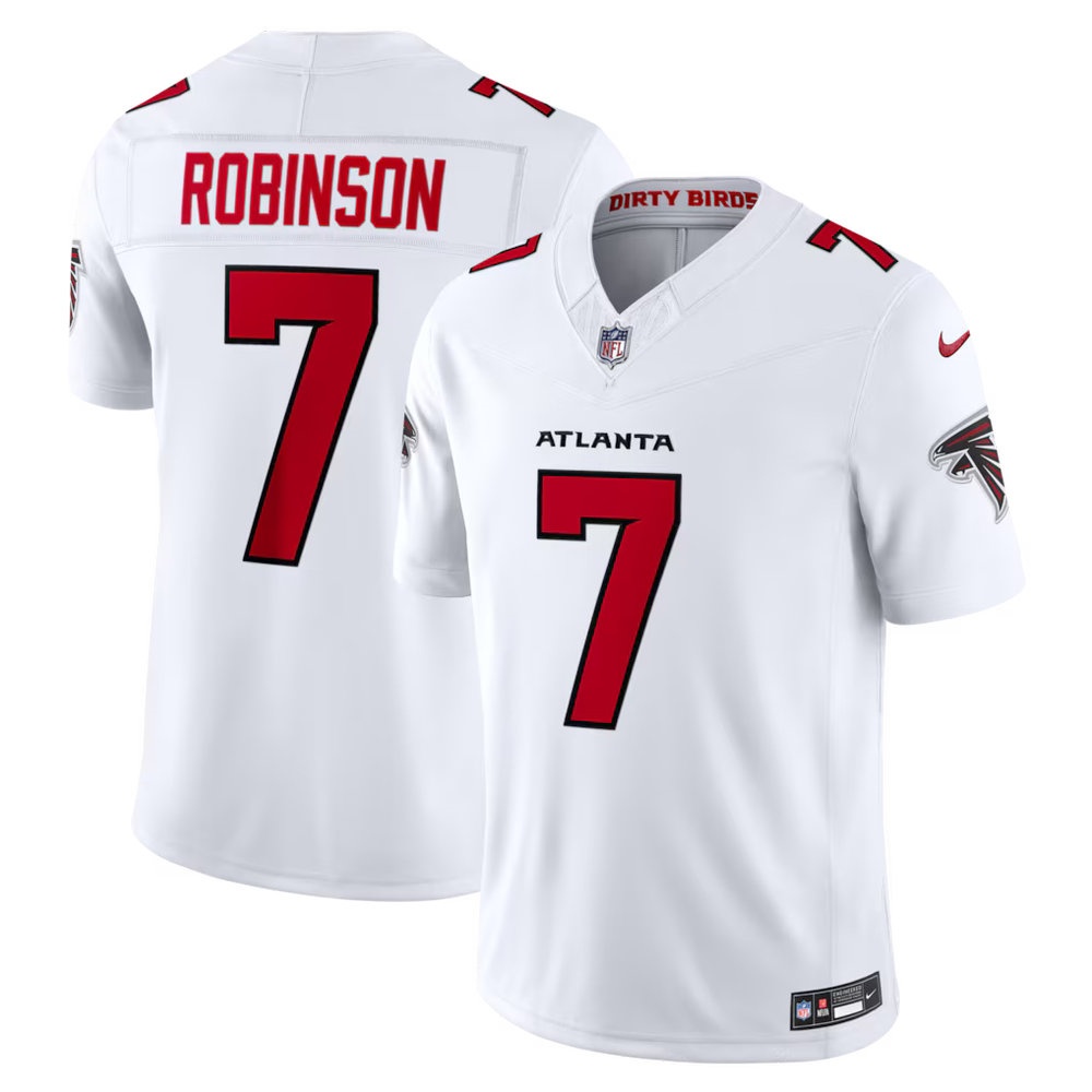 Men's Atlanta Falcons #7 Bijan Robinson White Vapor F.U.S.E. Sewn Down Limited Jersey