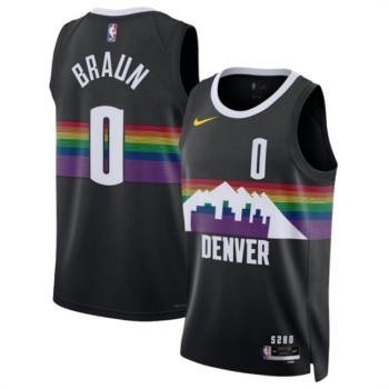 Men's Denver Nuggets #0 Christian Braun Black 2025/26 City Edition Stitched Basketball Jersey