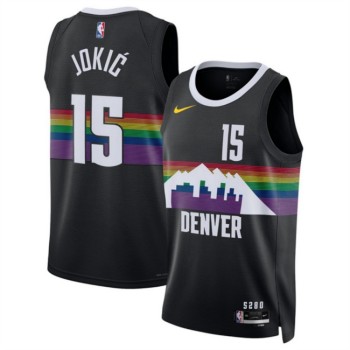 Men's Denver Nuggets #15 Nikola Jokić Black 2025/26 City Edition Stitched Basketball Jersey