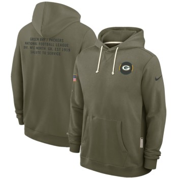 Men's Green Bay Packers Olive 2025 Salute to Service Pullover Hoodie Men's Green Bay Packers Olive 2025 Salute to Service Pullover Hoodie