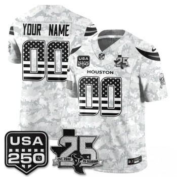 Youth Houston Texans Camo 2026 Salute to Service Edition Vapor F.U.S.E. Limited Custom Jersey