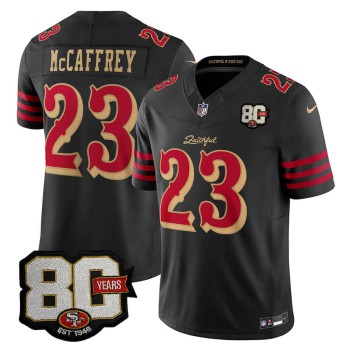 Youth San Francisco 49ers #23 Christian McCaffrey Black 80 Anniversary Rivalries Collection Vapor F.U.S.E. Limited Jersey