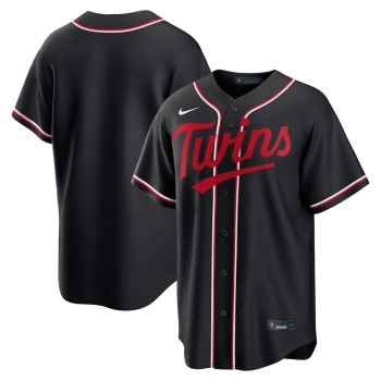 Youth Minnesota Twins Fashion Replica Black Out Jersey