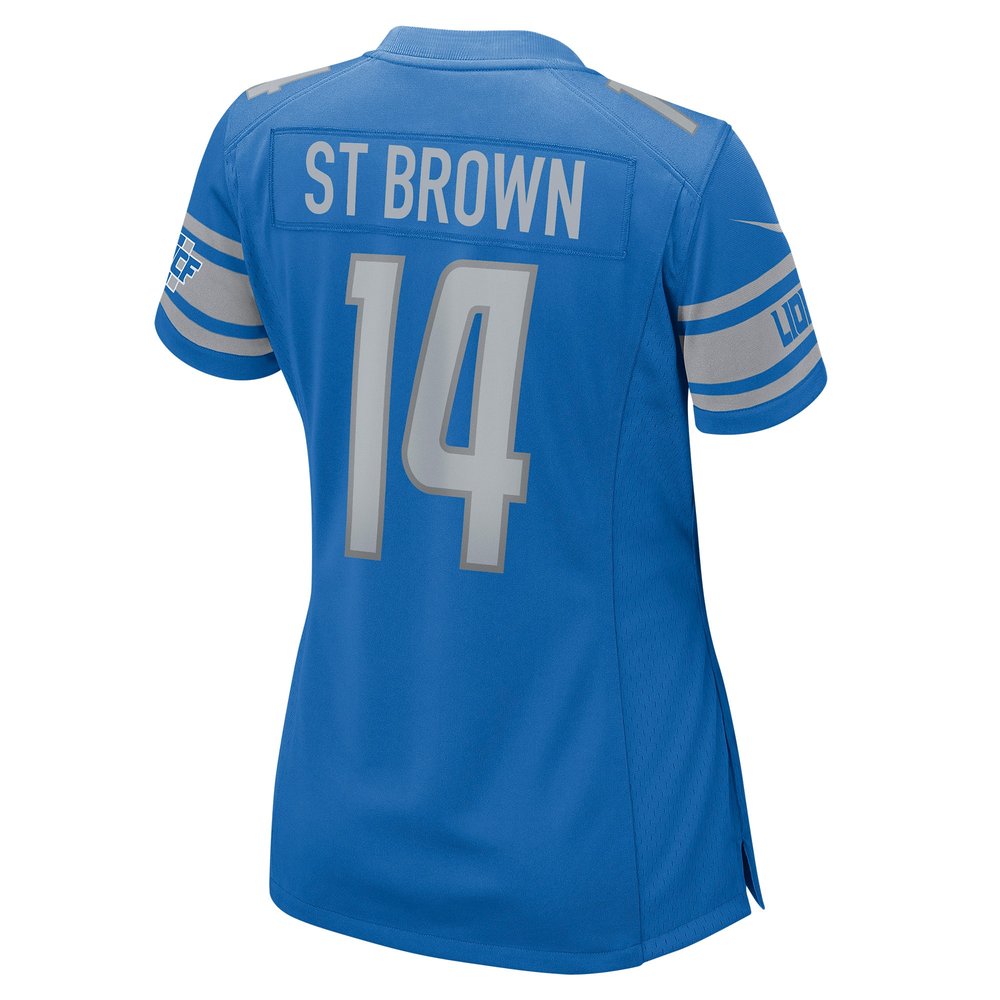 Women's Detroit Lions #14 Amon-Ra St. Brown Blue Game Player Jersey