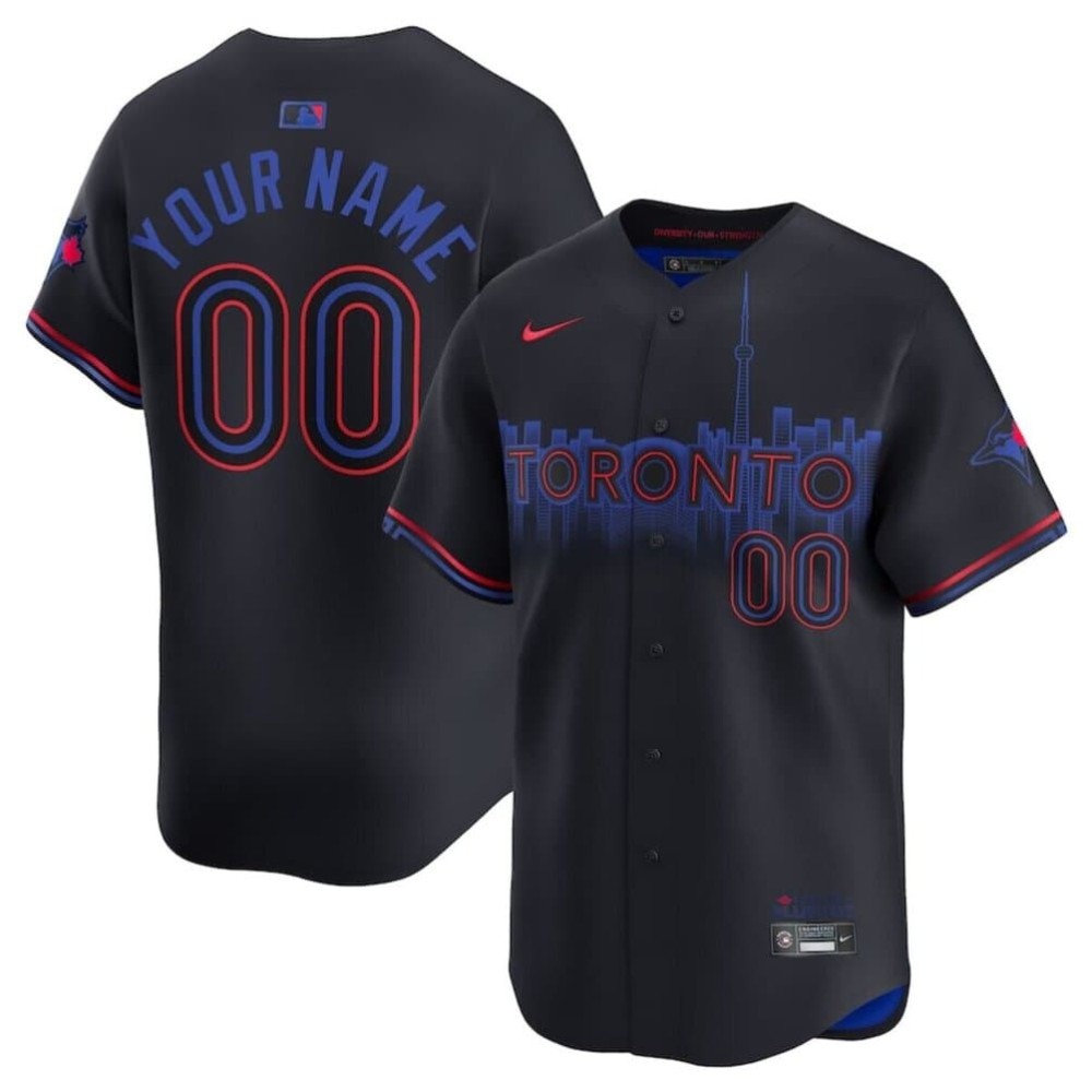 Youth Toronto Blue Jays Black 2024 City Connect Limited Custom Jersey