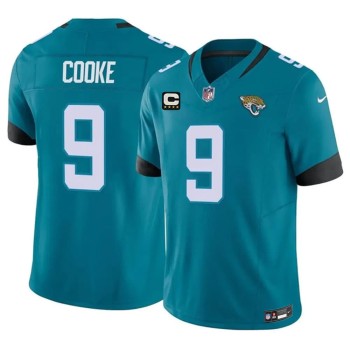 Men's Jacksonville Jaguars #9 Logan Cooke Teal 2026 4-Star C Patch Vapor F.U.S.E. Limited Jersey