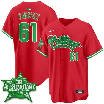 Youth Philadelphia Phillies #61 Cristopher Sanchez Red 2026 MLB All-Star Jersey