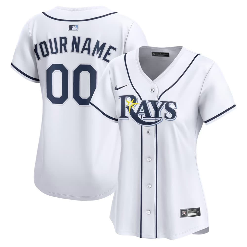 Women's Tampa Bay Rays White Stitched Baseball Custom Jersey