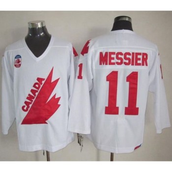 Olympic 1991 CA. #11 Mark Messier White CCM Throwback Stitched NHL Jersey