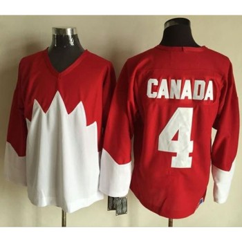 Olympic CA. #4 Canada Red/White 1972 Commemorative CCM Stitched NHL Jersey