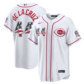 Men's Cincinnati Reds #44 Elly De La Cruz Nike White USA 250 Fourth of July Home Stadium Jersey