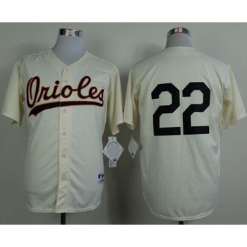 Orioles #22 Jim Palmer Cream 1954 Turn Back The Clock Stitched MLB Jersey