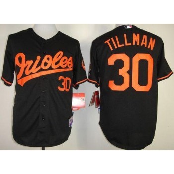 Orioles #30 Chris Tillman Black Cool Base Stitched MLB Jersey