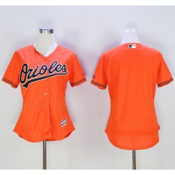 Orioles Blank Orange Women's Alternate Stitched MLB Jersey