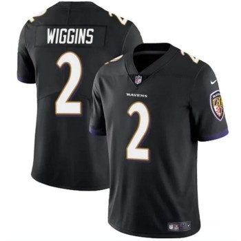 Men's Baltimore Ravens #2 Nate Wiggins Black 2024 Draft Vapor Limited Football Jersey Men's Baltimore Ravens #2 Nate Wiggins Black 2024 Draft Vapor Limited Football Jersey