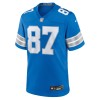 Men's Detroit Lions #87 Sam LaPorta Blue Game Jersey