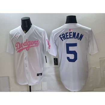 Youth Los Angeles Dodgers #5 Freddie Freeman White Cool Base Stitched Baseball Jersey