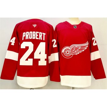 Men's Detroit Red Wings #24 Bob Probert Red 2024-25 Stitched Premium Jersey