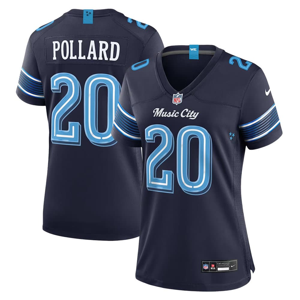 Women's Tennessee Titans #20 Tony Pollard Navy 2026 Rivalries Collection Game Jersey