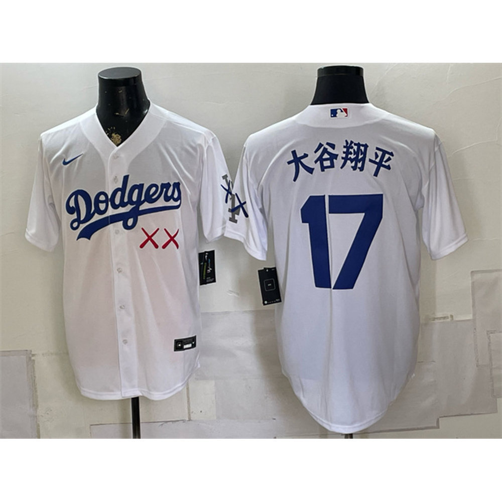 Youth Los Angeles Dodgers x KAWS #17 Shohei Ohtani White Vapor Premier Limited Baseball Jersey