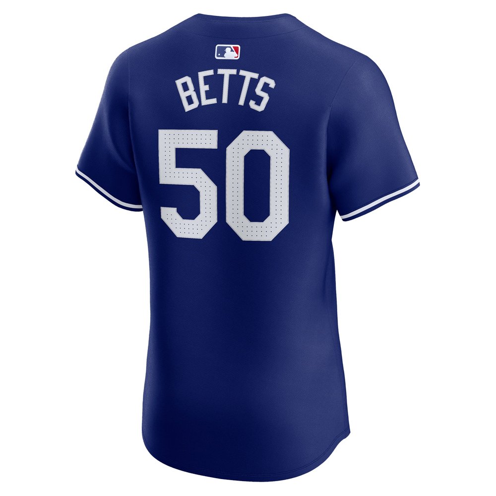 Men's Los Angeles Dodgers #50 Mookie Betts Royal 2024 World Series Alternate Elite Player Jersey