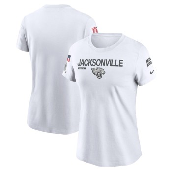 Women's Jacksonville Jaguars  White 2024 Salute To Service Legend Performance T-Shirt