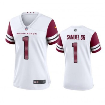 Women's Washington Commanders #1 Deebo Samuel Sr White 2025 Game Stitched Football Jersey Women's Washington Commanders #1 Deebo Samuel Sr White 2025 Game Stitched Football Jersey