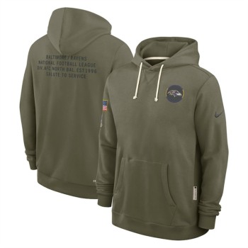 Men's Baltimore Ravens Olive 2025 Salute to Service Pullover Hoodie Men's Baltimore Ravens Olive 2025 Salute to Service Pullover Hoodie