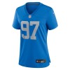 Women's Detroit Lions #97 Aidan Hutchinson Blue Alternate Game Jersey