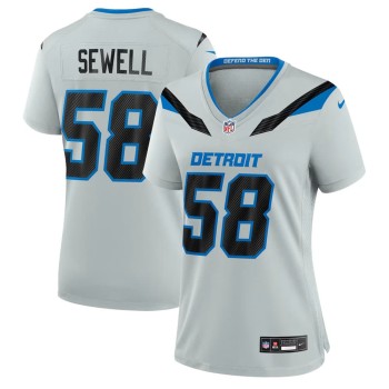 Women's Detroit Lions #58 Penei Sewell Grey 2026 Rivalries Collection Game Jersey