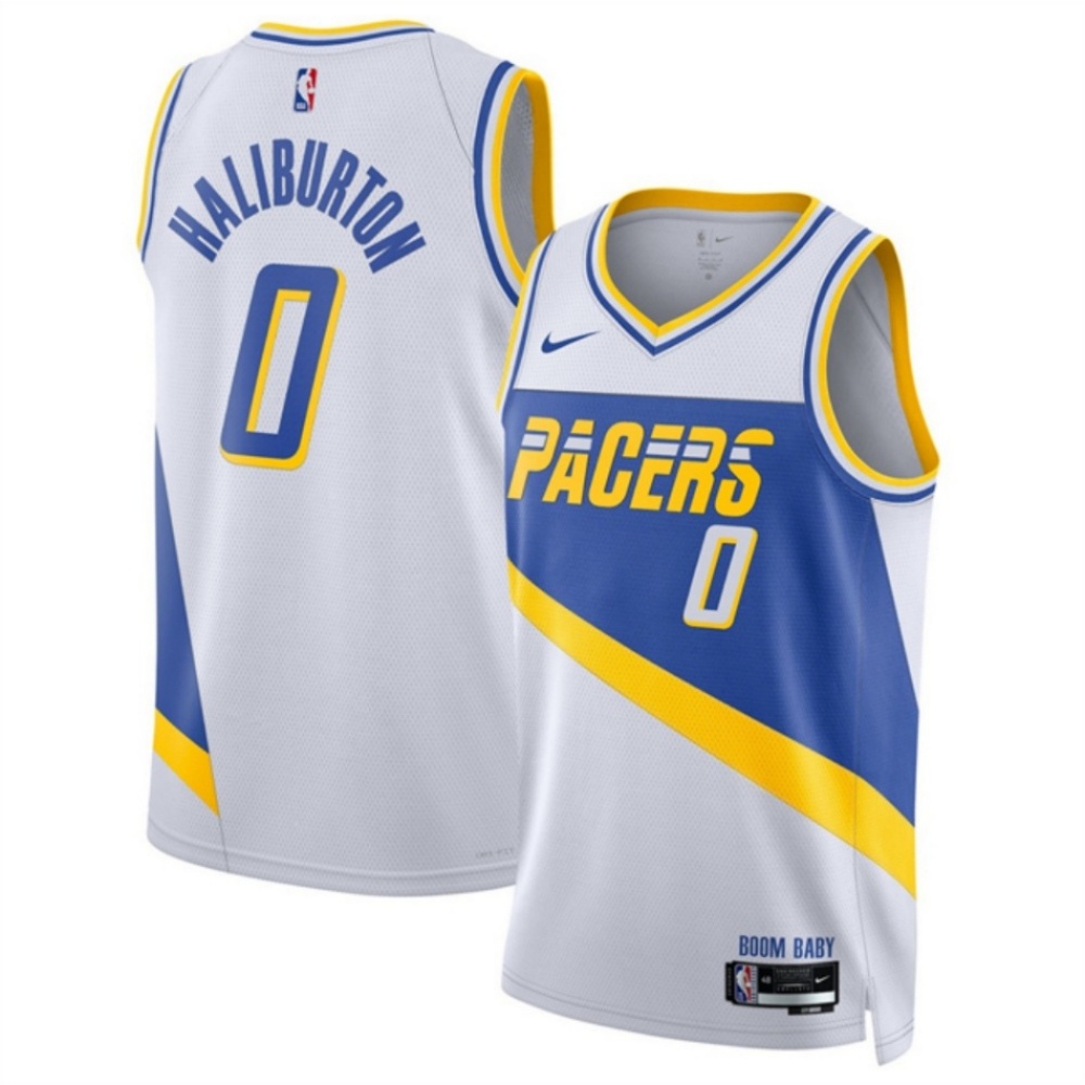 Men's Indiana Pacers #0 Tyrese Haliburton White 2025/26 City Edition Stitched Basketball Jersey