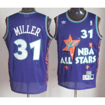 Pacers #31 Reggie Miller Purple 1995 All Star Throwback Stitched NBA Jersey