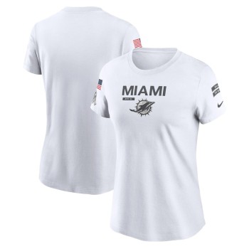 Women's Miami Dolphins  White 2024 Salute To Service Legend Performance T-Shirt