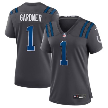 Women's Indianapolis Colts #1 Ahmad Sauce Gardner Charcoal 2026 Rivalries Collection Game Jersey