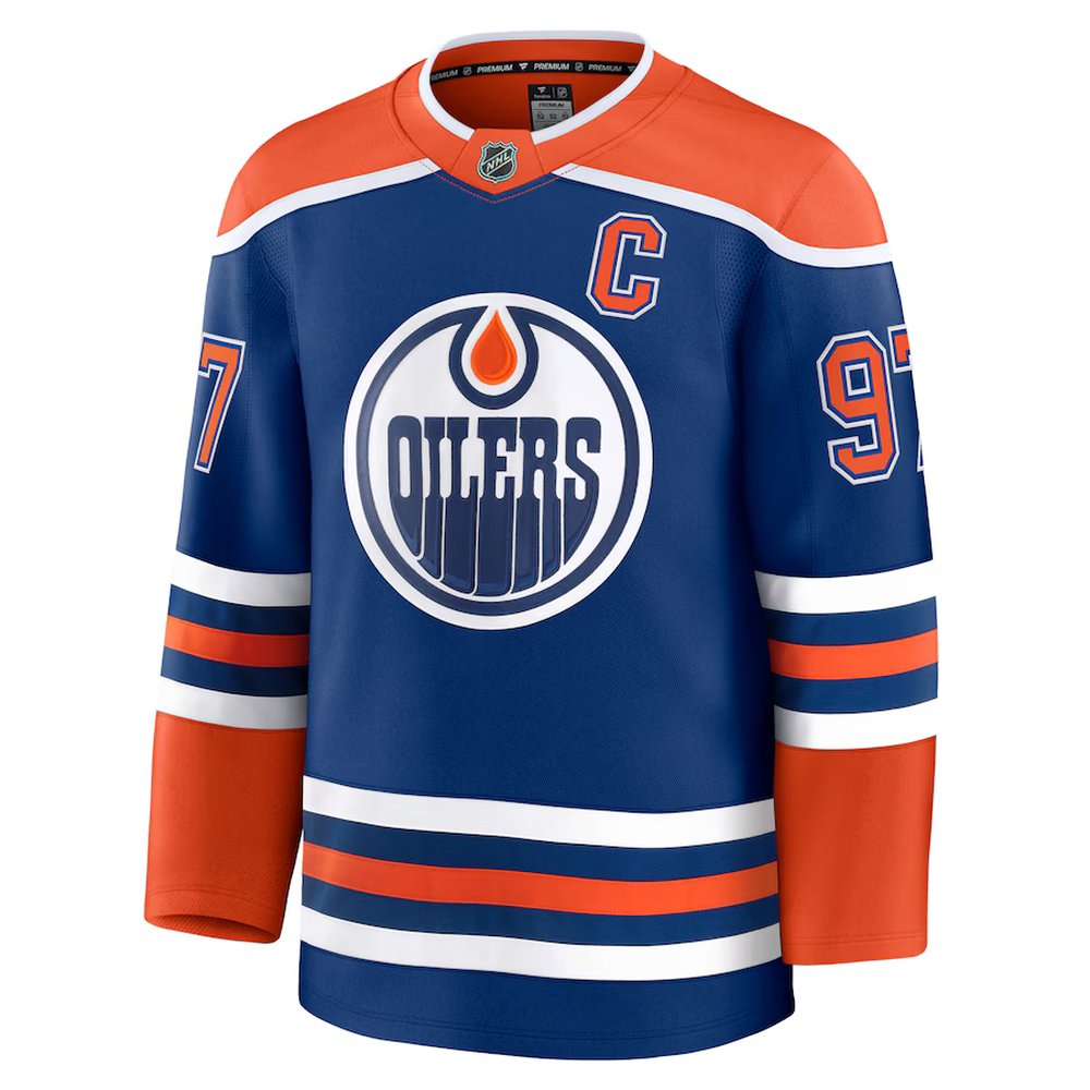 Men's Edmonton Oilers #97 Connor McDavid Royal Home Premium Jersey