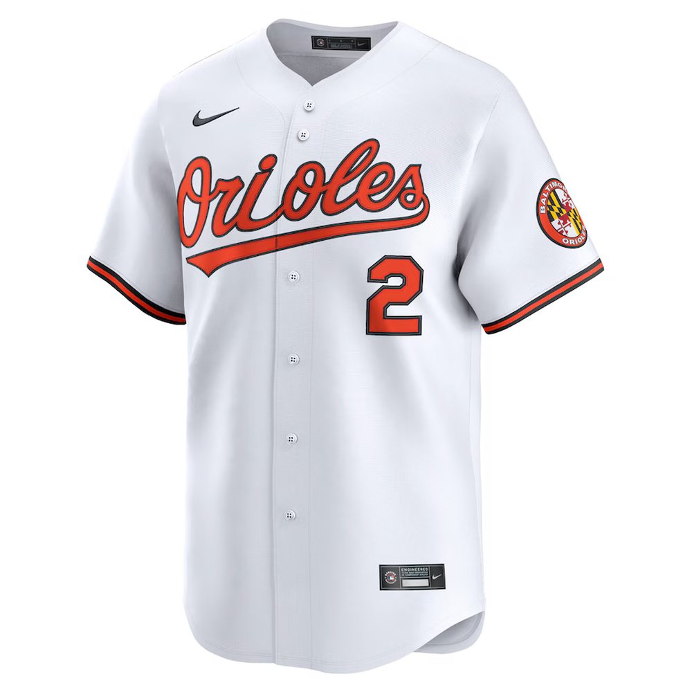 Men's Baltimore Orioles #2 Gunnar Henderson White Home Limited Player Jersey