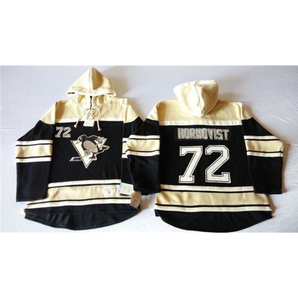 Penguins #72 Patric Hornqvist Black Sawyer Hooded Sweatshirt Stitched NHL Jersey