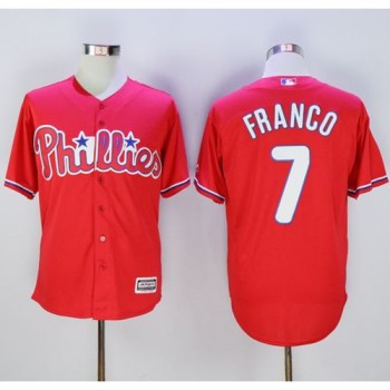 Phillies #7 Maikel Franco Red New Cool Base Stitched MLB Jersey