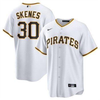 Men's Pittsburgh Pirates #30 Paul Skenes White Cool Base Stitched Baseball Jersey Men's Pittsburgh Pirates #30 Paul Skenes White Cool Base Stitched Baseball Jersey