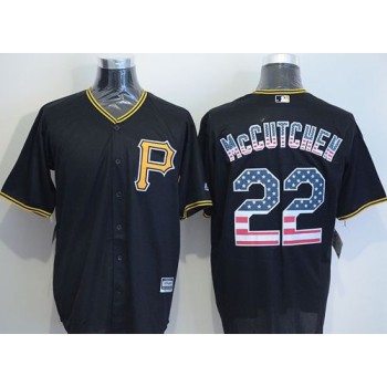 Pirates #22 Andrew McCutchen Black USA Flag Fashion Stitched MLB Jersey