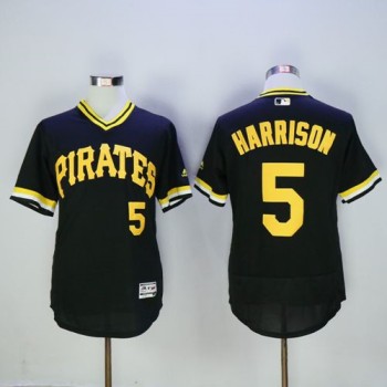 Pirates #5 Josh Harrison Black Flexbase Authentic Collection Cooperstown Stitched MLB Jersey Pirates #5 Josh Harrison Black Flexbase Authentic Collection Cooperstown Stitched MLB Jersey