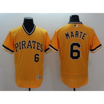 Pirates #6 Starling Marte Gold Flexbase Authentic Collection Stitched MLB Jersey Pirates #6 Starling Marte Gold Flexbase Authentic Collection Stitched MLB Jersey