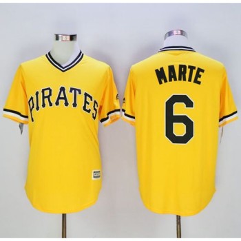 Pirates #6 Starling Marte Gold New Cool Base Stitched MLB Jersey Pirates #6 Starling Marte Gold New Cool Base Stitched MLB Jersey