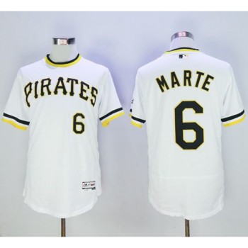 Pirates #6 Starling Marte White Flexbase Authentic Collection Cooperstown Stitched MLB Jersey Pirates #6 Starling Marte White Flexbase Authentic Collection Cooperstown Stitched MLB Jersey