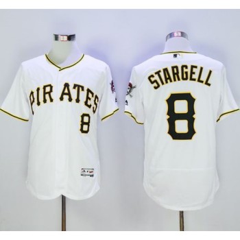 Pirates #8 Willie Stargell White Flexbase Authentic Collection Stitched MLB Jersey