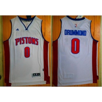 Pistons #0 Andre Drummond White Stitched NBA Jersey