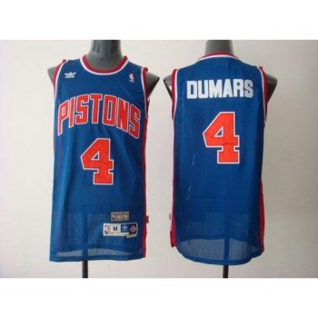 Pistons #4 Joe Dumars Blue Throwback Stitched NBA Jersey